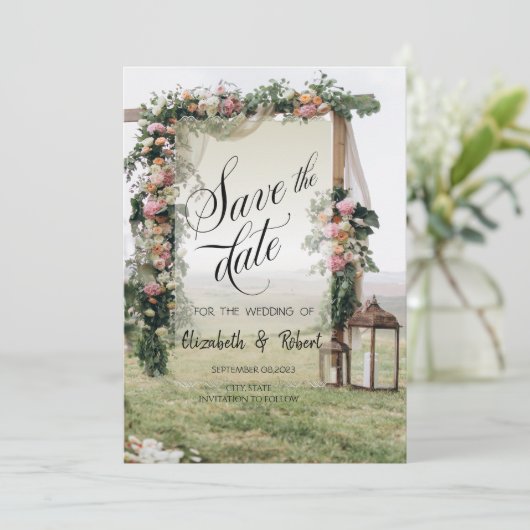 の結婚飾り灯籠が日付を保存する セーブザデート (スタンド正面)