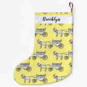 の結婚馬と馬車の漫画イラストレーション スモールクリスマスストッキング (裏面)