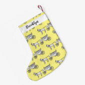 の結婚馬と馬車の漫画イラストレーション スモールクリスマスストッキング (裏面 (吊り時))