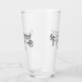 の結婚馬と馬車の漫画イラストレーション タンブラーグラス (左)