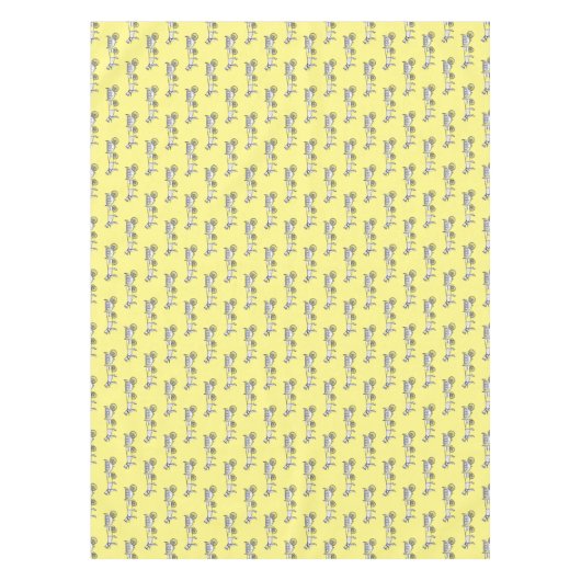 の結婚馬と馬車の漫画イラストレーション テーブルクロス (正面)