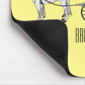 の結婚馬と馬車の漫画イラストレーション マウスパッド (コーナー)