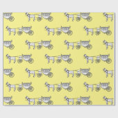 の結婚馬と馬車の漫画イラストレーション ラッピングペーパー (フラット)