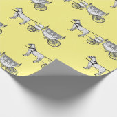 の結婚馬と馬車の漫画イラストレーション ラッピングペーパー (角)