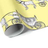 の結婚馬と馬車の漫画イラストレーション ラッピングペーパー (ロールコーナー)