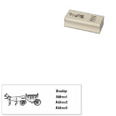 の結婚馬と馬車の漫画イラストレーション ラバースタンプ (押印)