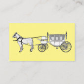 の結婚馬と馬車の漫画イラストレーション 名刺 (裏面)