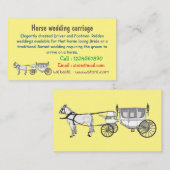 の結婚馬と馬車の漫画イラストレーション 名刺 (正面/裏面)