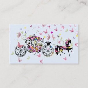 の結婚馬と馬車の花と蝶2 名刺