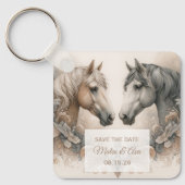 の結婚馬エレガントは日付キーチェーンを保存 キーホルダー (正面)