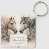 の結婚馬エレガントは日付キーチェーンを保存 キーホルダー (裏面)