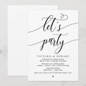 の結婚駆け落ちお祝いレッツ・パーティー 招待状 (正面/裏面)