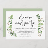 の結婚駆け落ちディナーとパーティーお祝い 招待状 (正面/裏面)