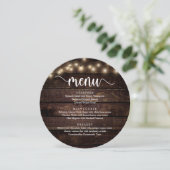 の結婚駆け落ちディナー、ストリングライトブラウン木材 メニュー (スタンド正面)