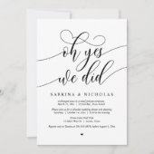 の結婚駆け落ちパーティー、ああYes、我々は招待状した 招待状 (正面)