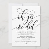 の結婚駆け落ちパーティー、ああYes、我々は招待状した 招待状 (正面)