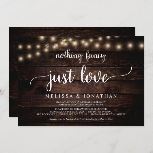 の結婚駆け落ちファンシーは、単なる愛の侵略 招待状 (正面/裏面)