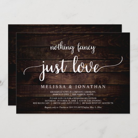 の結婚駆け落ちファンシーは、単なる愛の侵略 招待状 (正面/裏面)