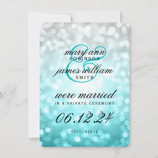 の結婚駆け落ち告知ビーチラグラデーションイト 案内状 (正面)