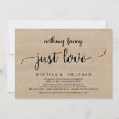 の結婚駆け落ち、単にディナーを愛すファンシーるものはない 招待状 (正面)