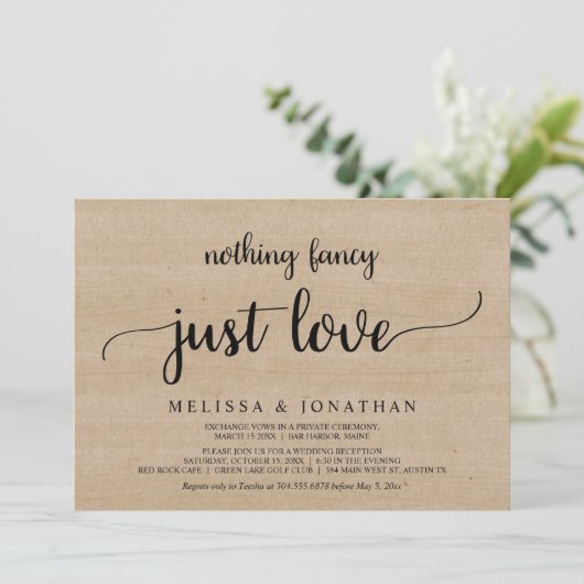 の結婚駆け落ち、単にディナーを愛すファンシーるものはない 招待状 (スタンド正面)