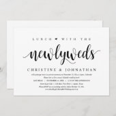 の結婚駆け落ち、新婚夫婦との昼食 招待状 (正面/裏面)