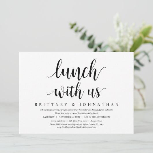 の結婚駆け落ち、私たちとランチ、新婚のInvita 招待状 (スタンド正面)