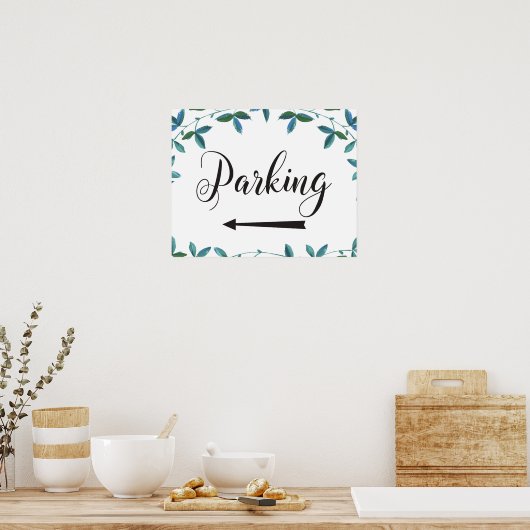 の結婚駐車方向離れの矢印の記号 ポスター (キッチン)