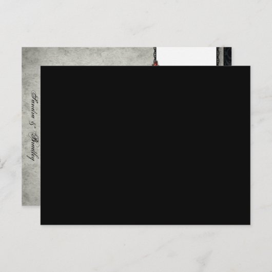 の結婚骨格灰色の折り空白の畳み座席表 ポストカード (正面/裏面)