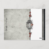 の結婚骨格灰色の折り空白の畳み座席表 ポストカード (裏面)