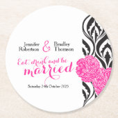 の結婚高級ピモダンンクカスタム紙コースター ラウンドペーパーコースター (正面)