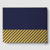 の結婚高級海軍ゴールドフォイルストライプゲストブック ゲストブック (裏面)