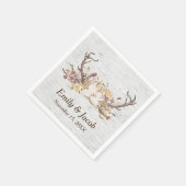 の結婚鹿〔雄ジカの〕枝角オン樺の木 スタンダードカクテルナプキン (角)