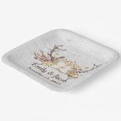 の結婚鹿〔雄ジカの〕枝角オン樺の木 ペーパープレート (傾斜あり)