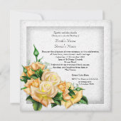 の結婚黄素晴らしローズブーケ 招待状 (裏面)