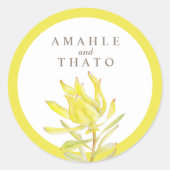 の結婚黄色いチューリカスタムップ ラウンドシール (正面)