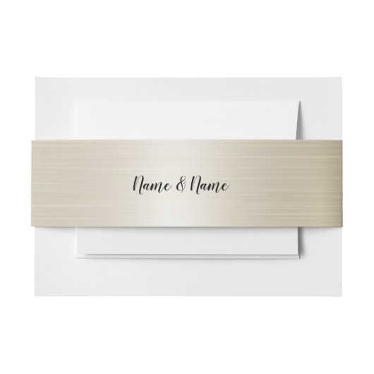 の結婚黄金の青銅の光沢エレガント 招待状ベリーバンド (正面例)