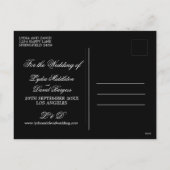 の結婚黒い写真白の日付を保存 シーズンポストカード (裏面)