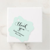 の結婚黒エレガント文字、ミントグリーンありがとう フェイバータグ (インサイチュ)
