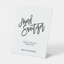 の結婚黒スタイリッシュ文字ハンドサニタイザー 台座サイン