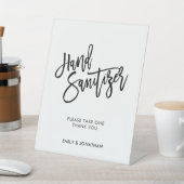 の結婚黒スタイリッシュ文字ハンドサニタイザー 台座サイン (インサイチュ)