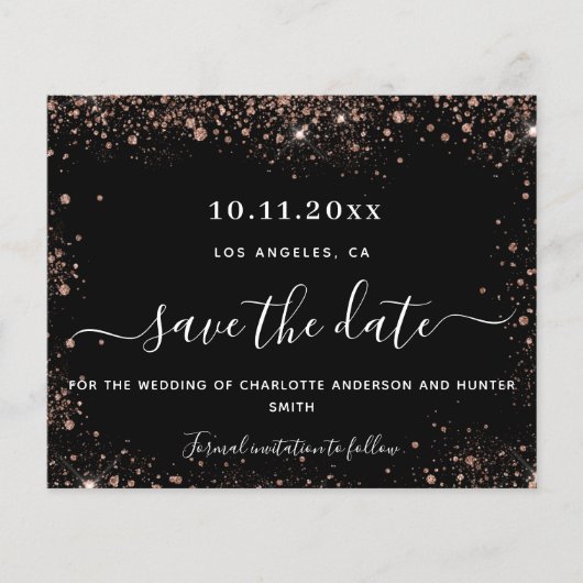 の結婚黒バラ金ゴールドグリッター予算救日 (正面)