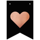 の結婚黒バラ金ゴールドハート氏ミセス姓 バンティングフラッグ (第1の旗)