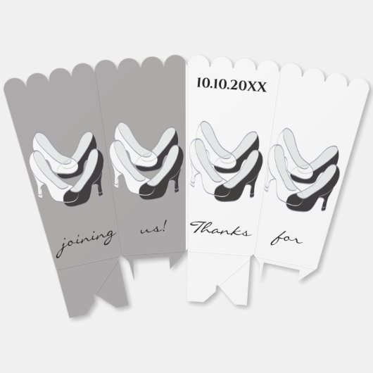 の結婚黒n白い靴の裏の愛用箱 フェイバーボックス (見開き)