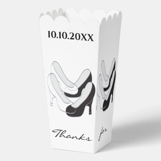 の結婚黒n白い靴の裏の愛用箱 フェイバーボックス (正面)