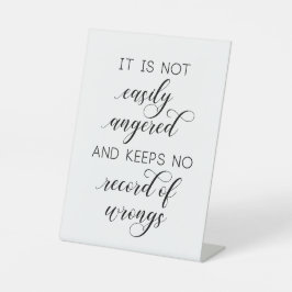 の'結婚1コリント13'は容易に怒らない 台座サイン