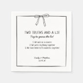 の結婚2つの真実とライゲームおもしろいファクトボウ スタンダードカクテルナプキン (正面)