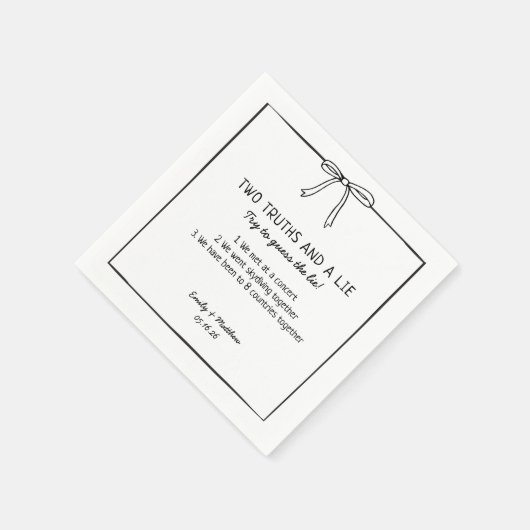 の結婚2つの真実とライゲームおもしろいファクトボウ スタンダードカクテルナプキン (角)