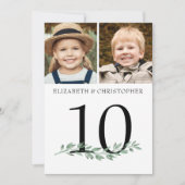 の結婚2枚の写真グリーンリー表Number 5x7の看板 (正面)