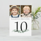 の結婚2枚の写真グリーンリー表Number 5x7の看板 (スタンド正面)